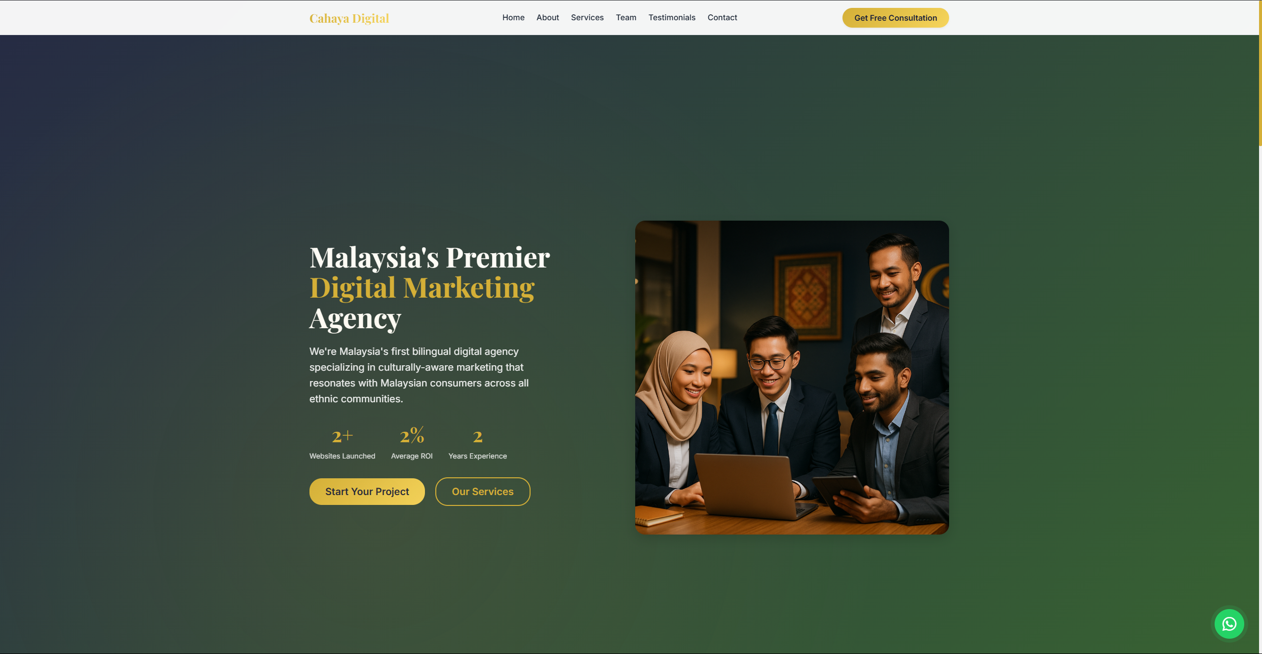 Landing Page for Cahaya Digital